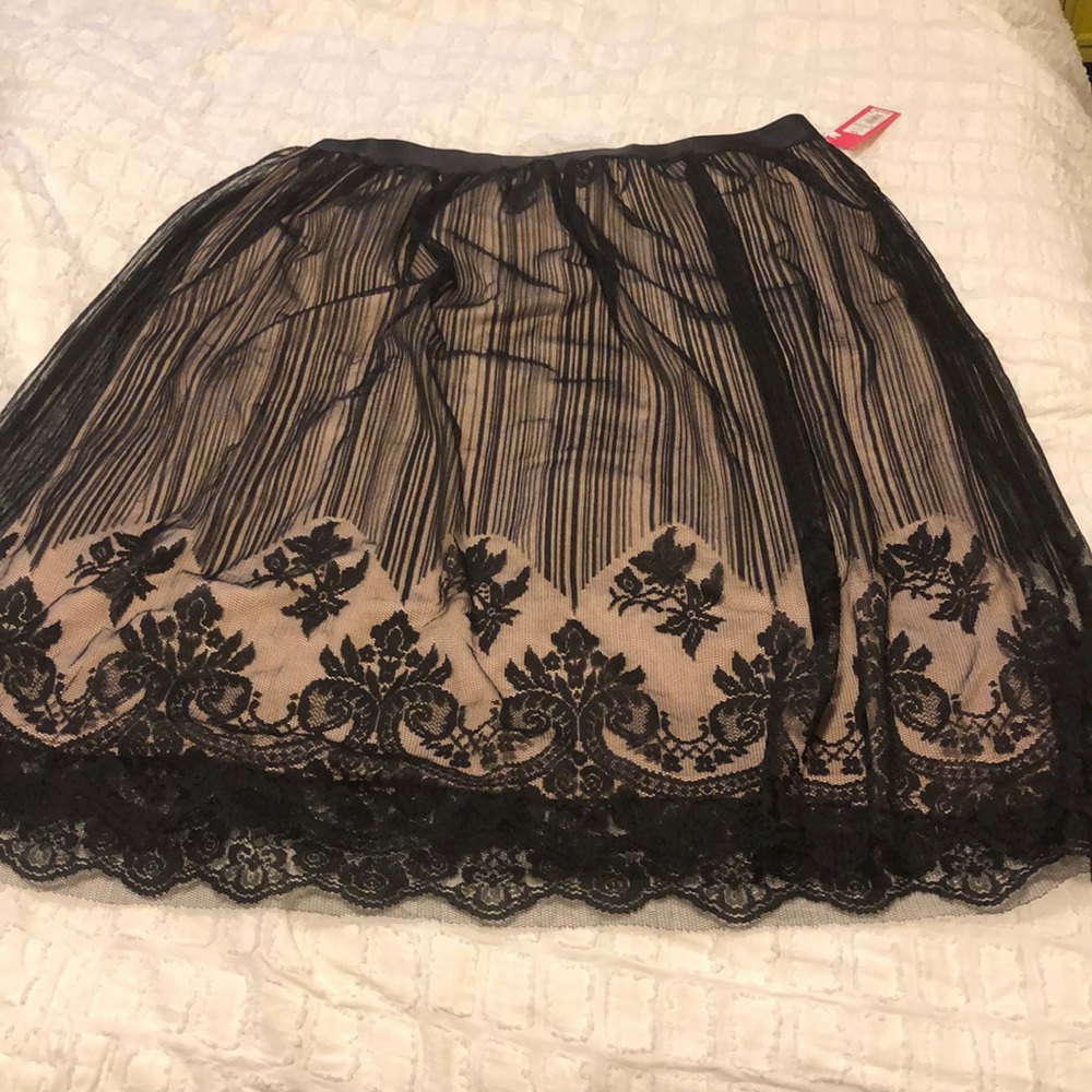 Black Lace Overlay Skirt new with tags